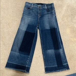 JBRAND sz 27 Blue  Denim Patchwork style Wide leg Jeans